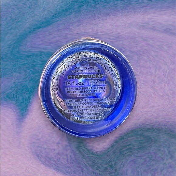 ♥︎ Starbucks 2020 HTF Blue Swirl Clear Glass Tumbler ♥︎ - Picture 4 of 6